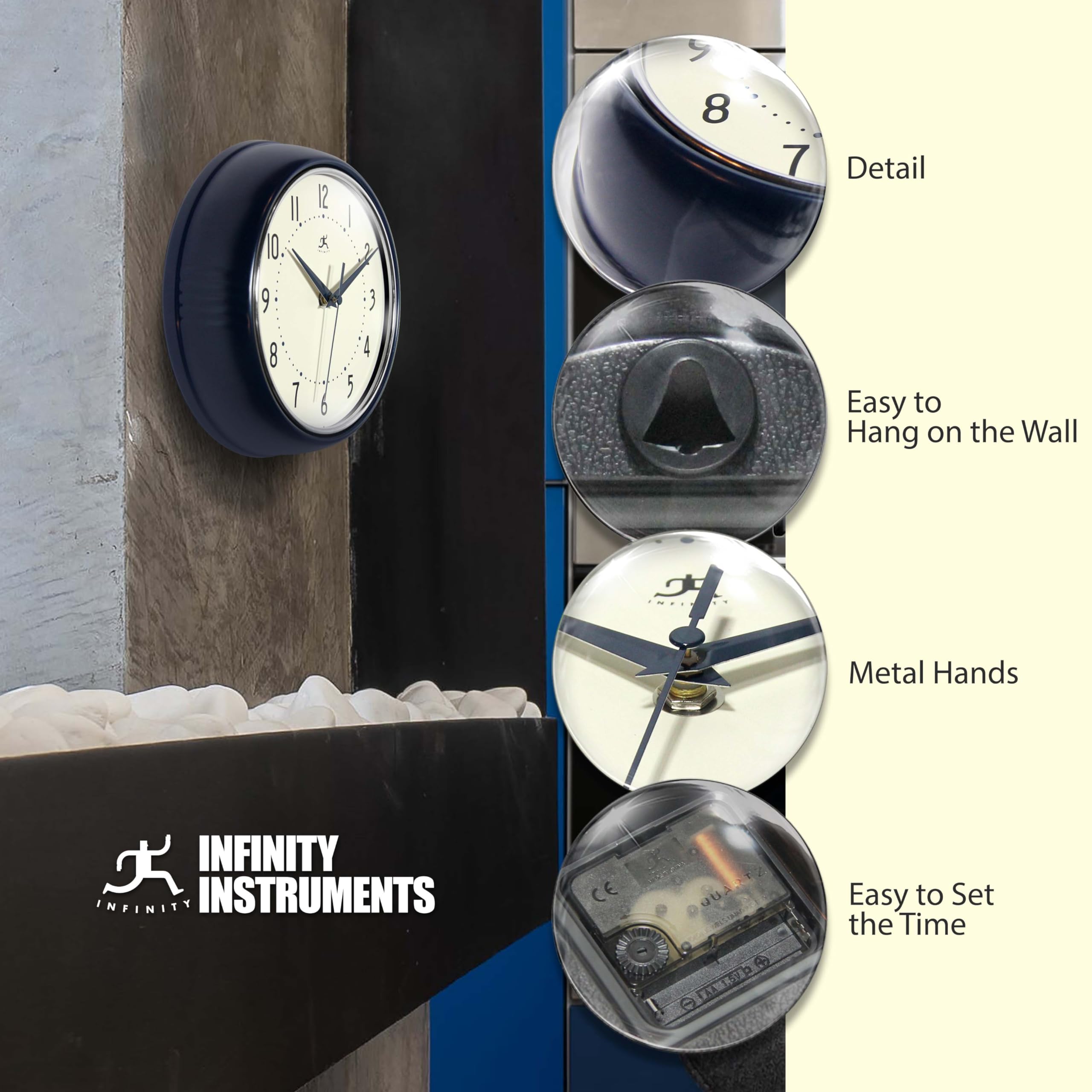 Amazon.co.jp: Infinity Instruments レトロ 9.5インチ 丸型 室内