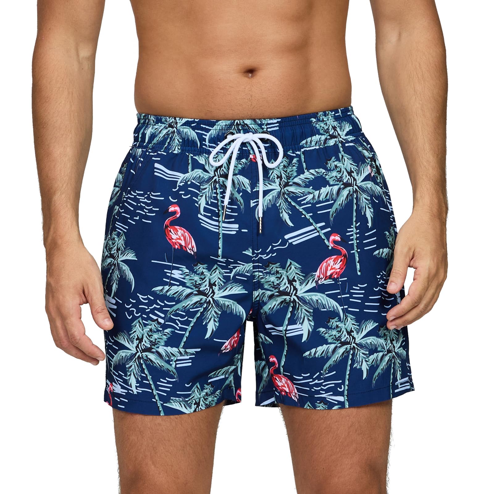 Vorvowry Badehose Herren Badehosen Schnelltrocknend Schwimmhose Atmungsaktiv Badeshorts mit Meshfutter und Versteckte Reißverschlusstasche Bademode Männer Boardshorts