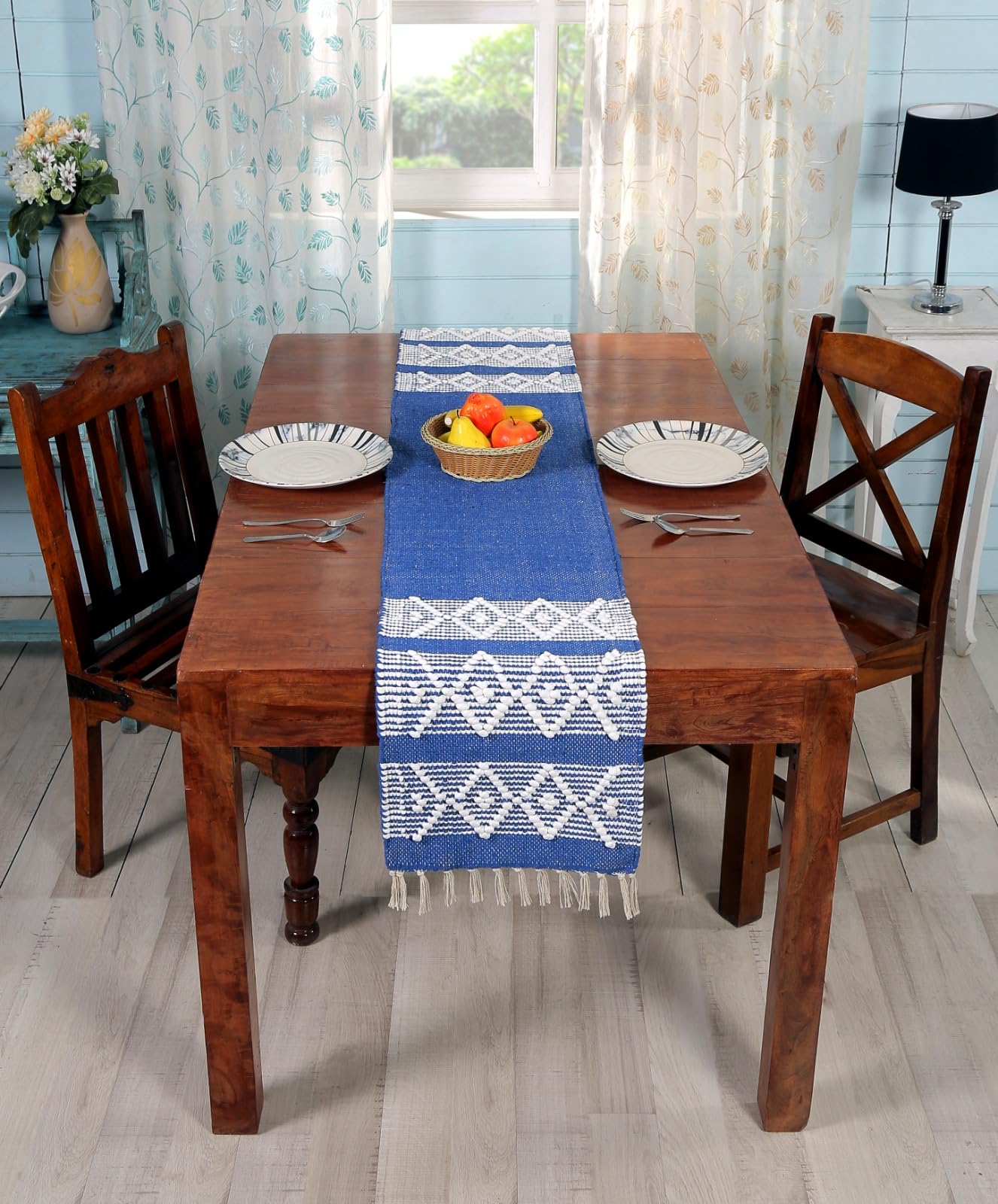 Elegant Cotton Table Runner - White -15