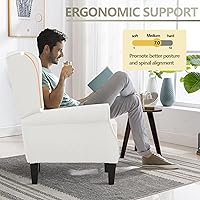 Vista 6 de Silla de Acento, sillas modernas de sala de estar con respaldo alado, cómodo sofá individual tapizado con respaldo alto para dormitorio, sillón