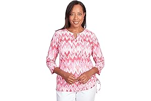 Women's Classic Graceful Chevron Split Neck Top