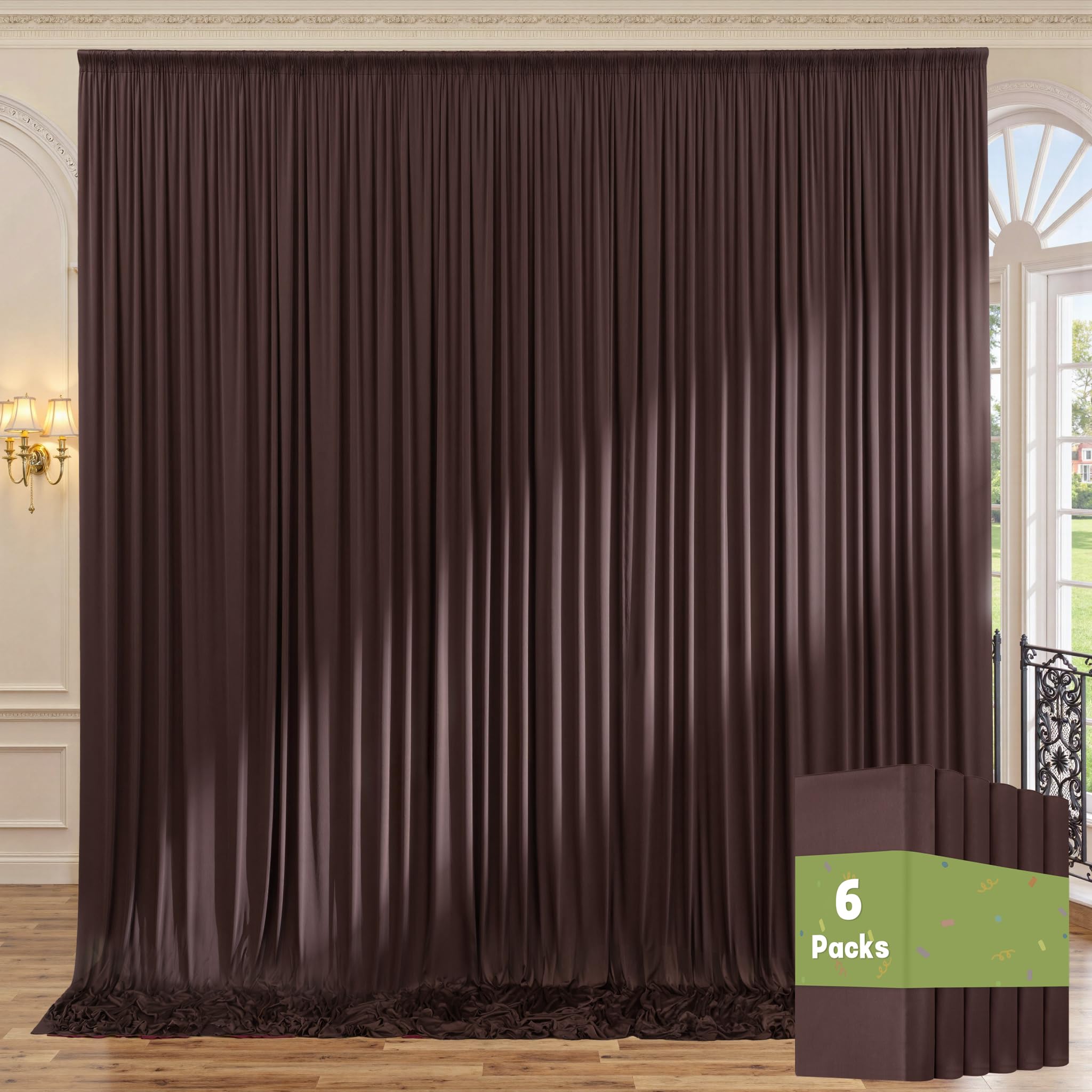 10ft x 10ft Wrinkle Free Black Backdrop Curtains for Parties, 2 Panels 5ftx10ft Polyester Photo Backdrop Drapes for Wedding Birthday Graduation Photography Background — view 30