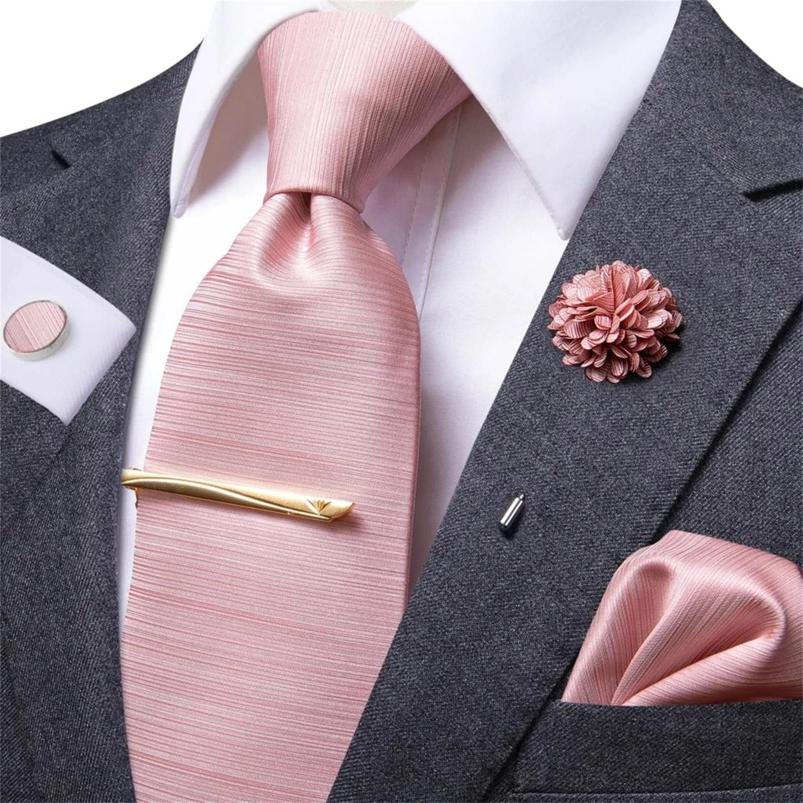Cravatte per Uomo Cravatta in Seta Matrimonio Uomo Bracciale Business Party Set 150x8,5 cm (Come Mostrato 150x8,5 cm)