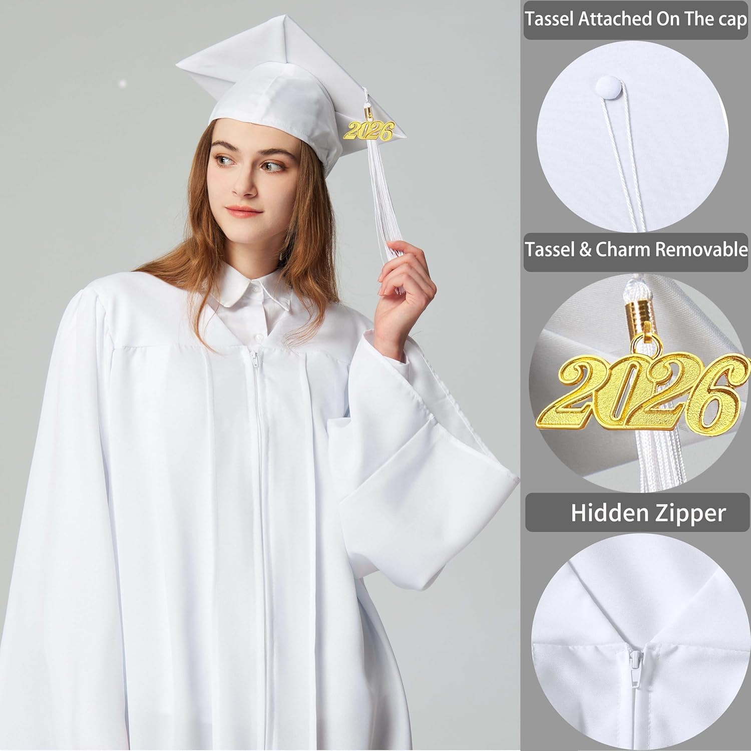 MyGradDay Unisex Matte 4 Pcs Graduation Cap and Gown 2026 2025 Tassel set
