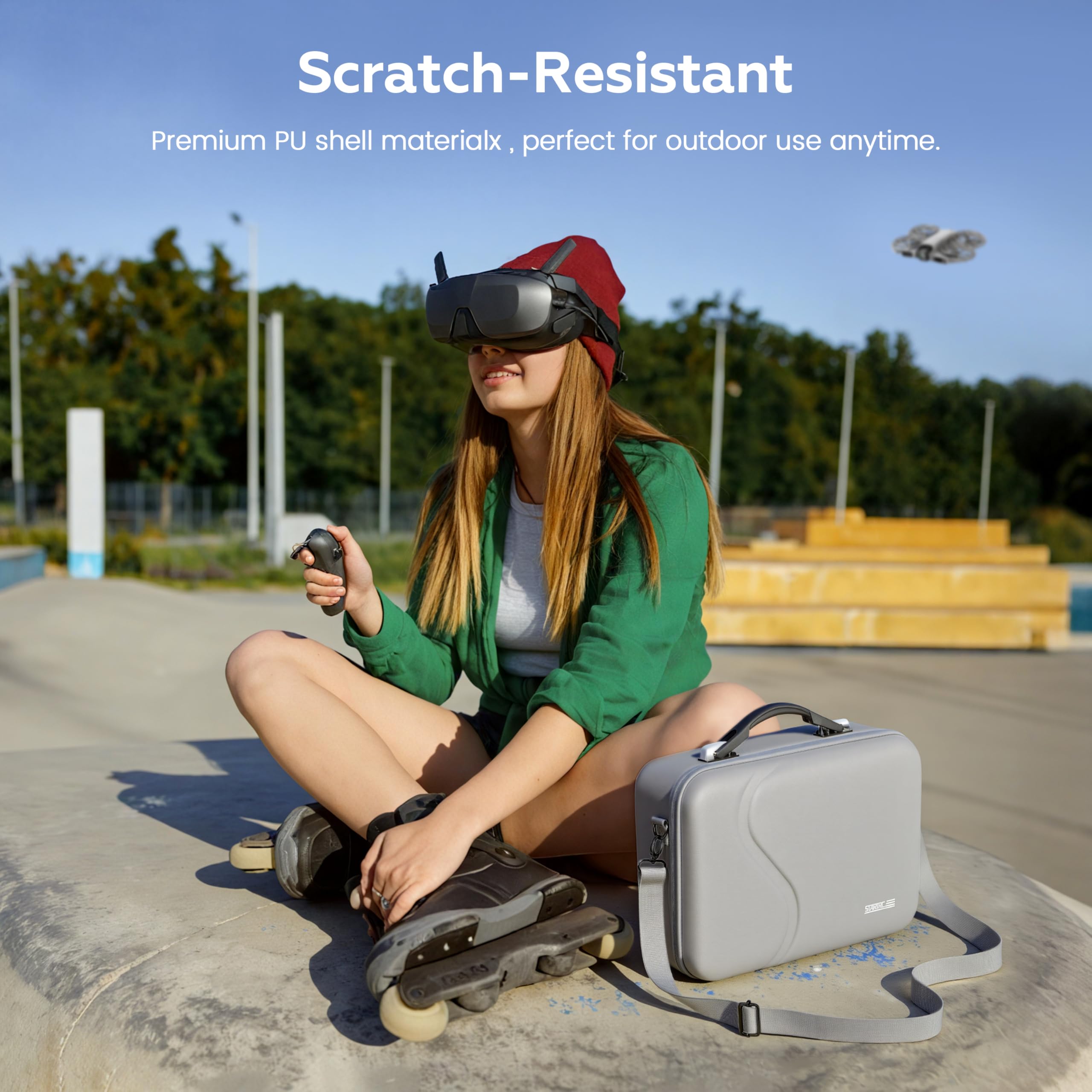 STARTRC Tasche für Neo 2 und Goggles N3 Zubehör, Tragbar PU Tragetasche für DJI Neo 2 Motion Fly More Combo für RC Motion 3, Goggles N3, Ladestation[Nur Tasche]