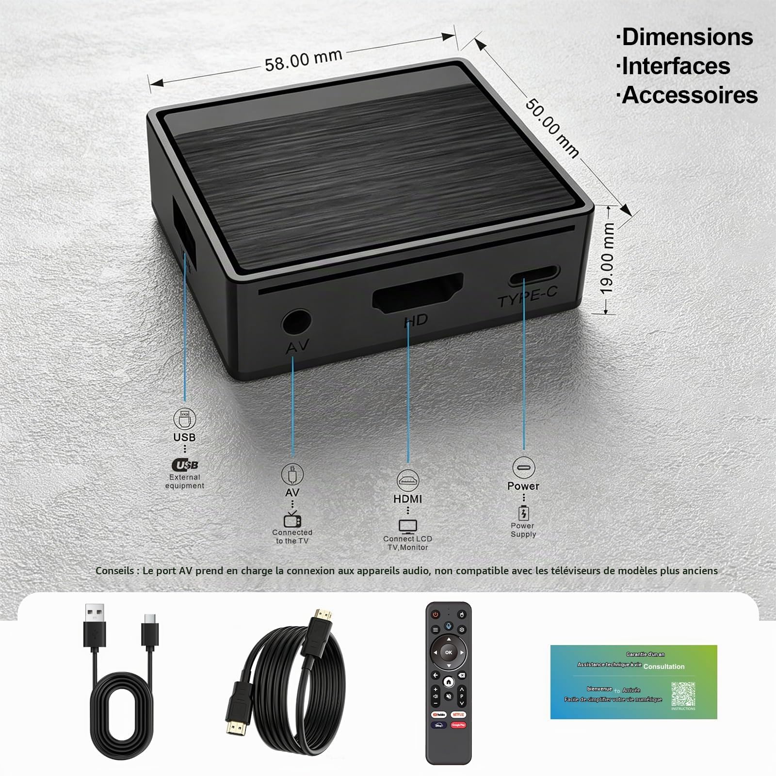 BOXPUT Mini TV Media Player, Android 12.0, 2GB RAM 16GB ROM, H618/2.4G/5G Dual WiFi, BT5.4 Quad Core 4K Ultra HD