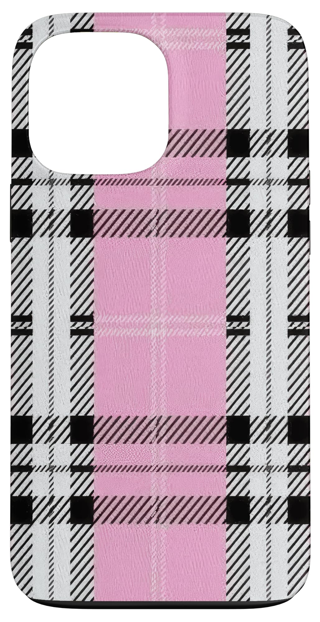 Plaid Pink Cute Black Pink Checkerboard Case for iPhone 13 Pro Max