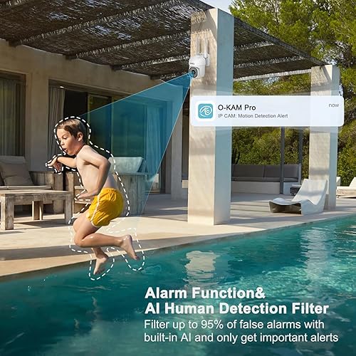 Miniatura 3 de EVERSECU Cámara de seguridad PTZ WiFi para exteriores de 2K 3.0MP, WiFi de 2.4G y 5G, seguimiento automático, audio de 2 vías, visión nocturna