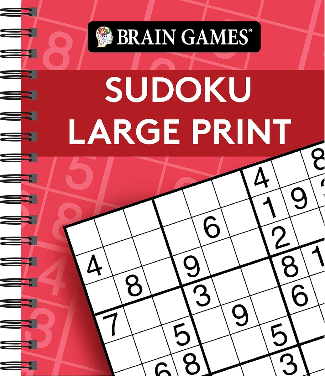 Brain Games - Sudoku Large Print (Red) (Brain Games Large Print)