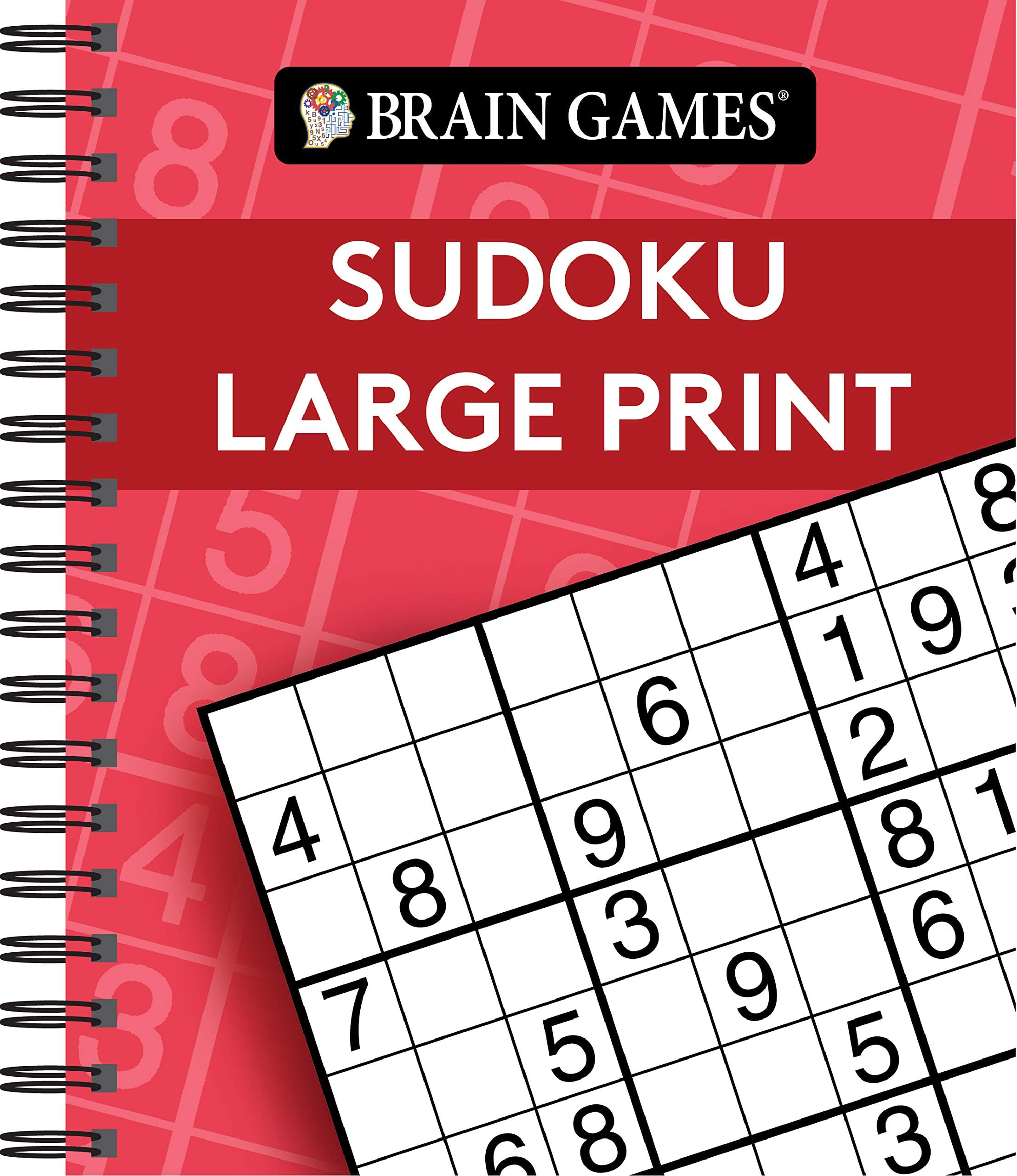 Brain Games - Sudoku Large Print (Red) (Brain Games Large Print)