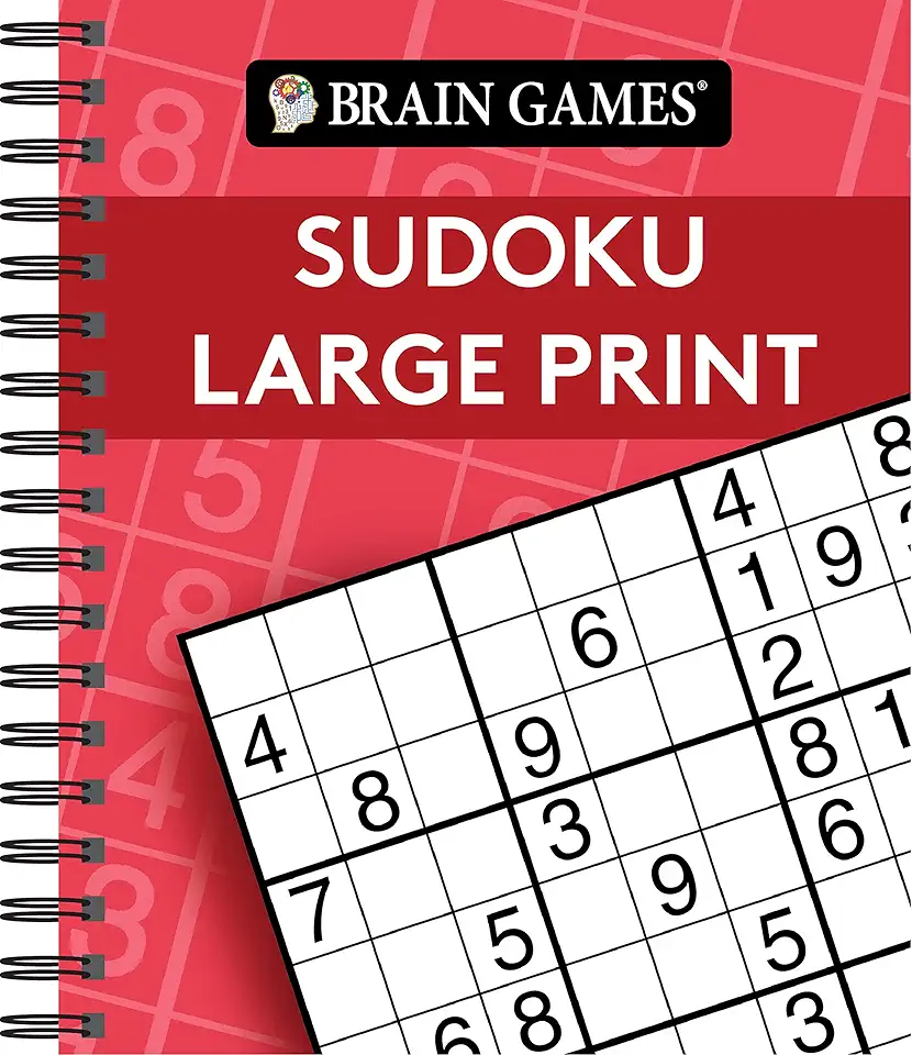 Brain Games - Sudoku Large Print (Red) (Brain Games Large Print)