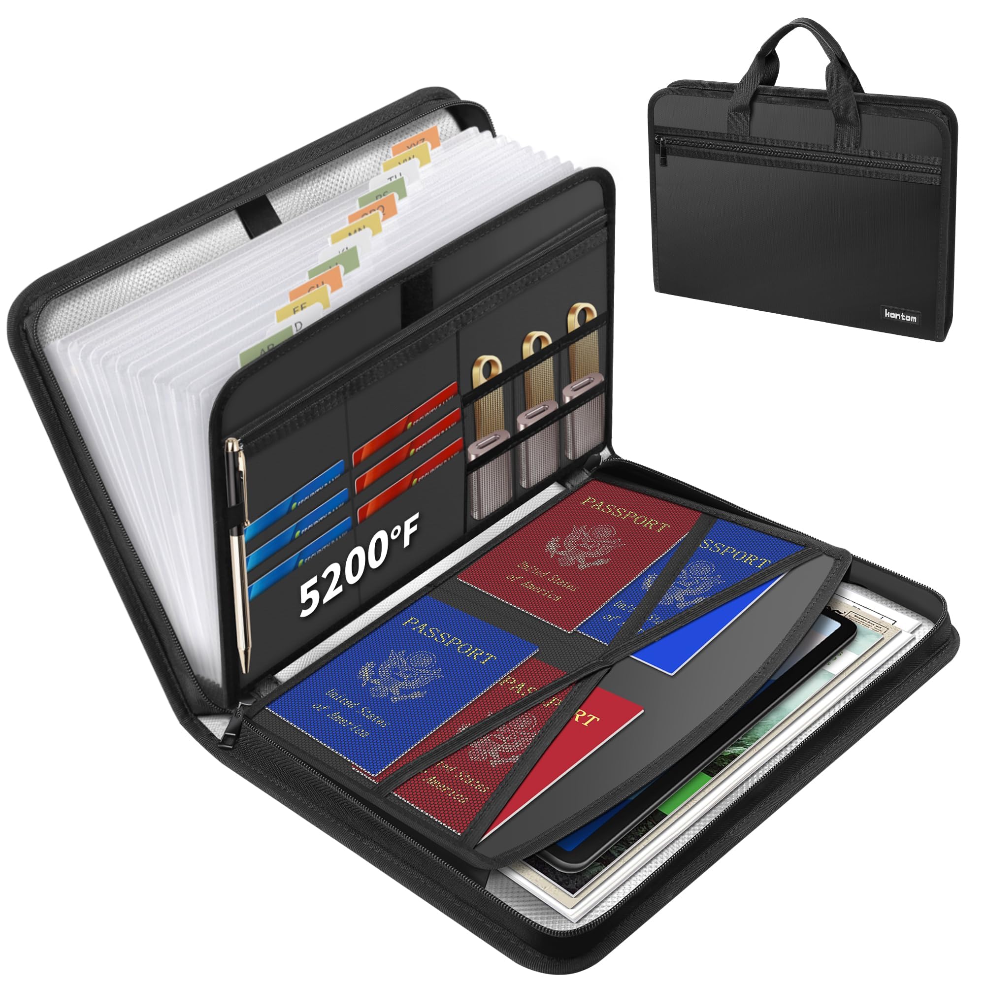 Amazon | Hontom 5200℉ 断熱クリアファイル、13ポケット 耐火