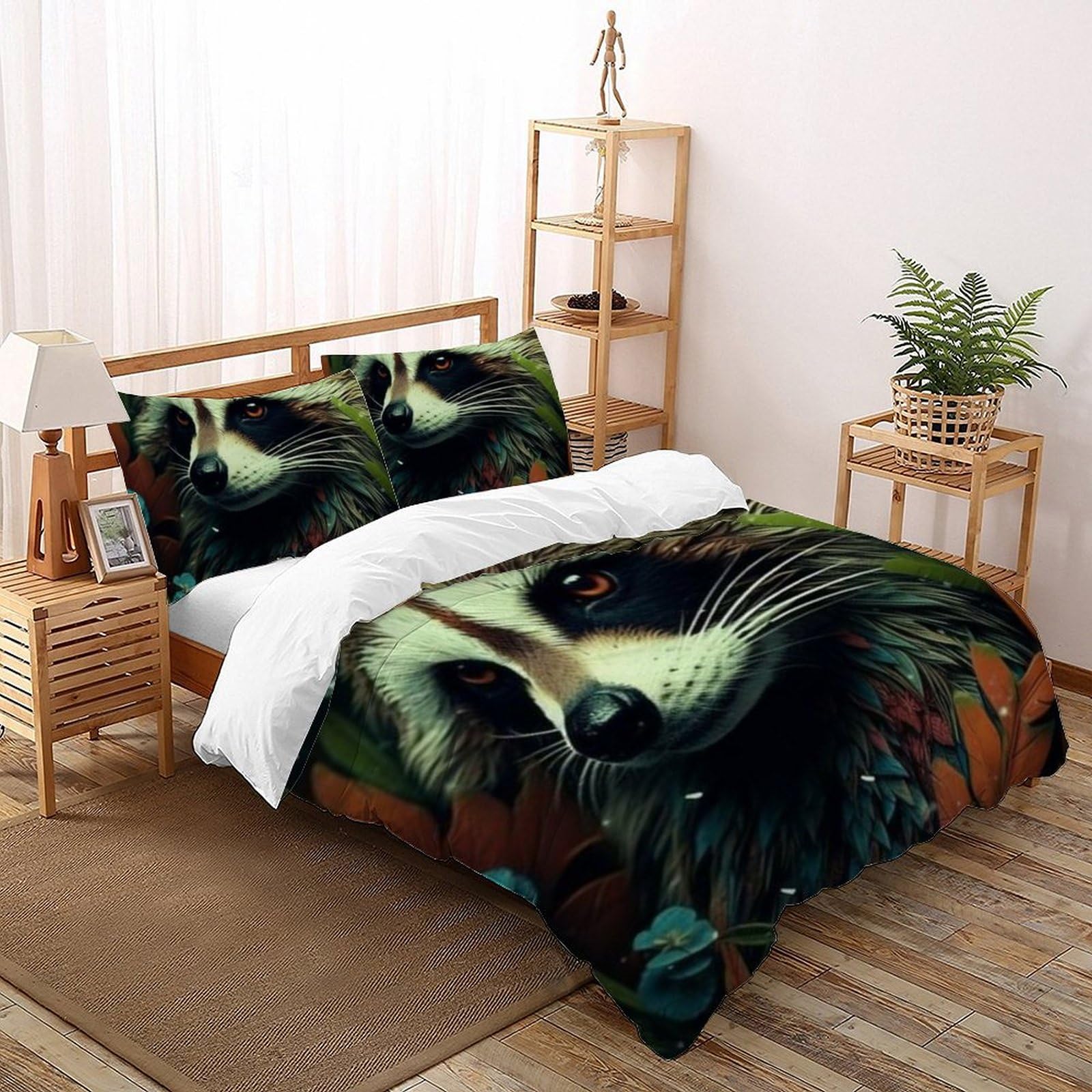 Housse de couette Raton Laveur 3D pour transformer la chambre de votre fille en forêt magique