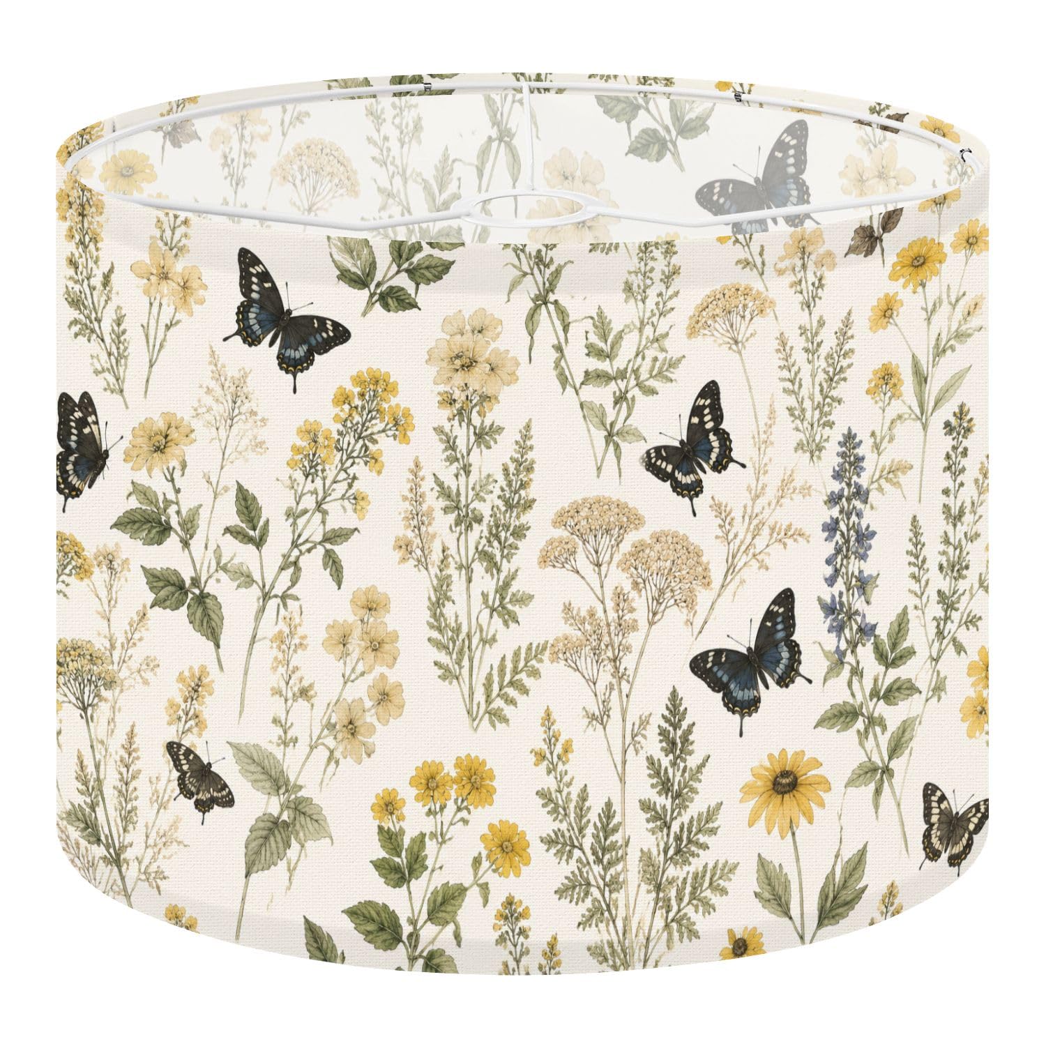Deruinvaio Multi3 2Pcs 13In Lampshade Lamp Shade Botanical Flower Butterfly Vintage For Ceiling Light, Table Lamp Floor Lamp Easy Assembly Replacement Light Shade