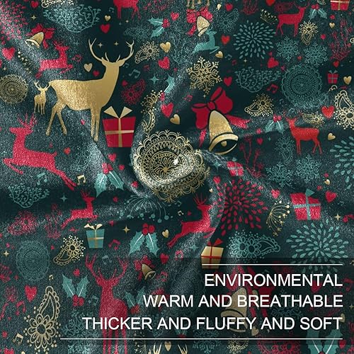 Miniatura 7 de Merry Christmas and Goldern Deer Warm Bed Blanket for Adults Kids, Ultra-Soft All Season Use Blanket for Bed Bed 50x60 Inches