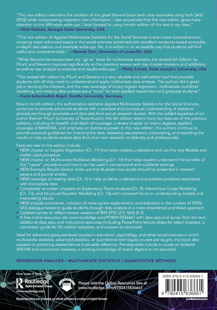 Amazon.com: Applied Multivariate Statistics for the Social