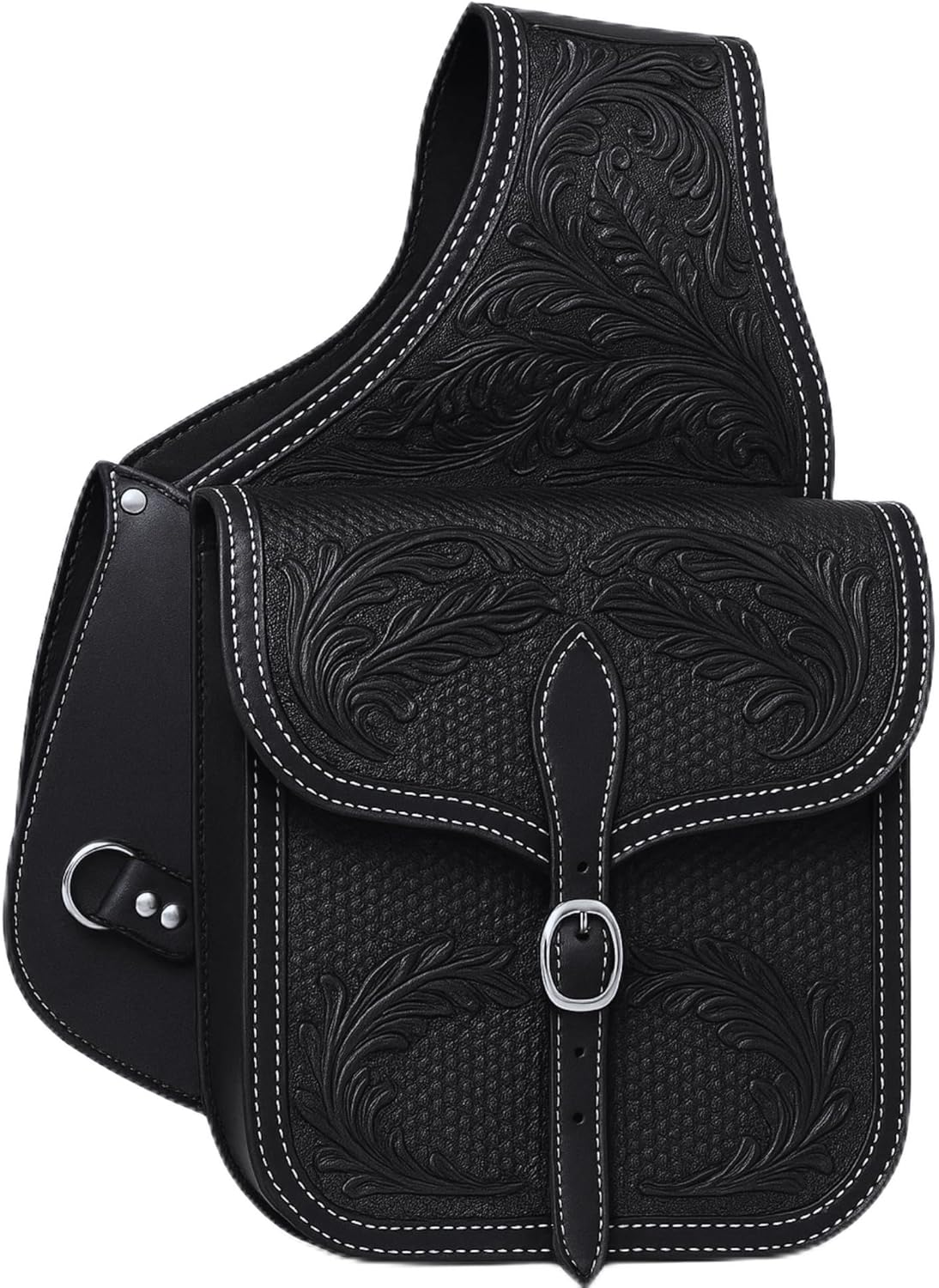 Alice International Premium Equestrian Saddle Bag – Stylish and Functional Organize Your Gear in Style Horse Saddle Bag Tooled Carved Pack Equipment Size: 10” L x 10” W x 3 ½” D inches M49