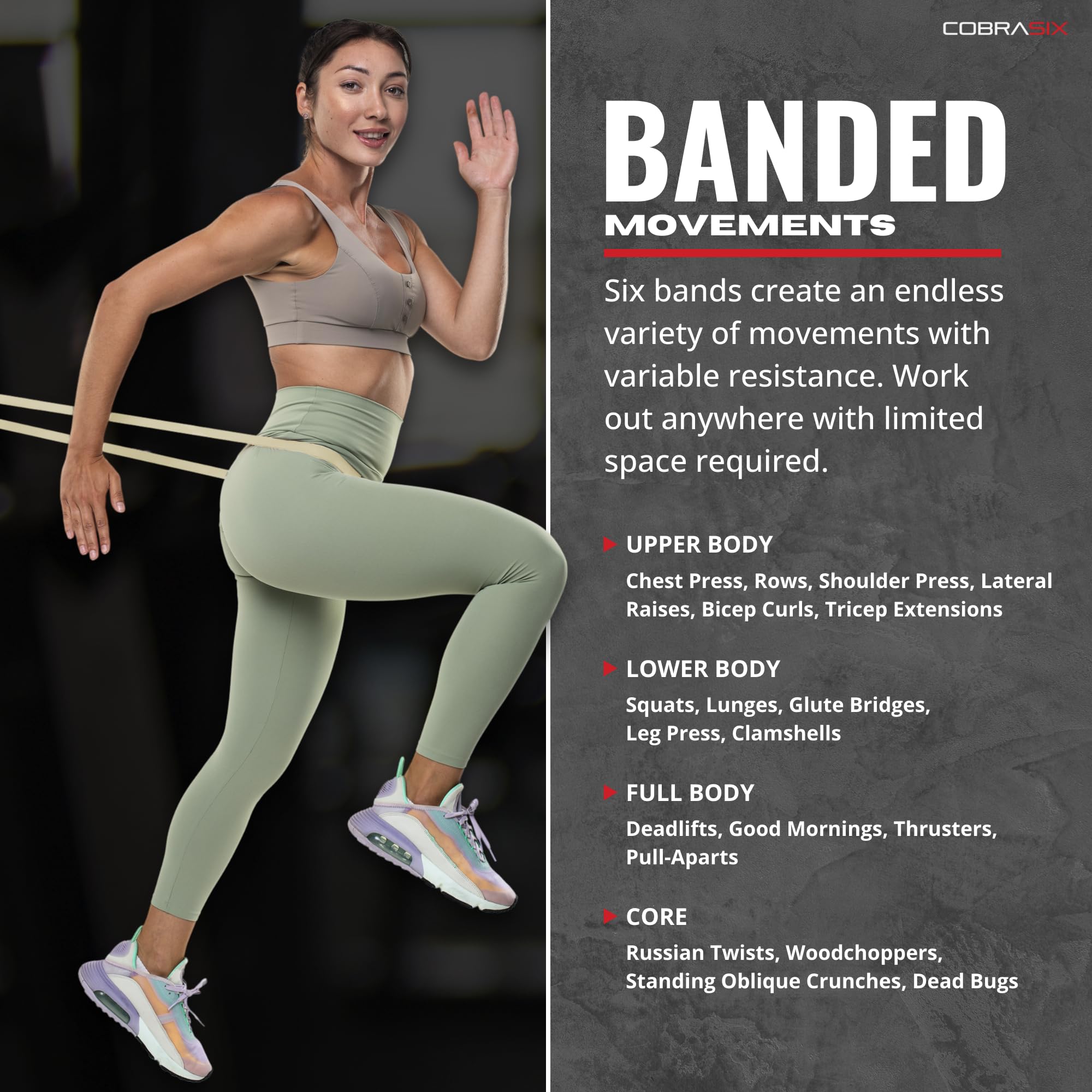 COBRASIX Bandas de resistencia para entrenar hombres y mujeres | Bandas de resistencia para entrenamientos en casa, levantamiento de potencia, estiramiento, WOD, entrenamiento de fuerza y dominadas