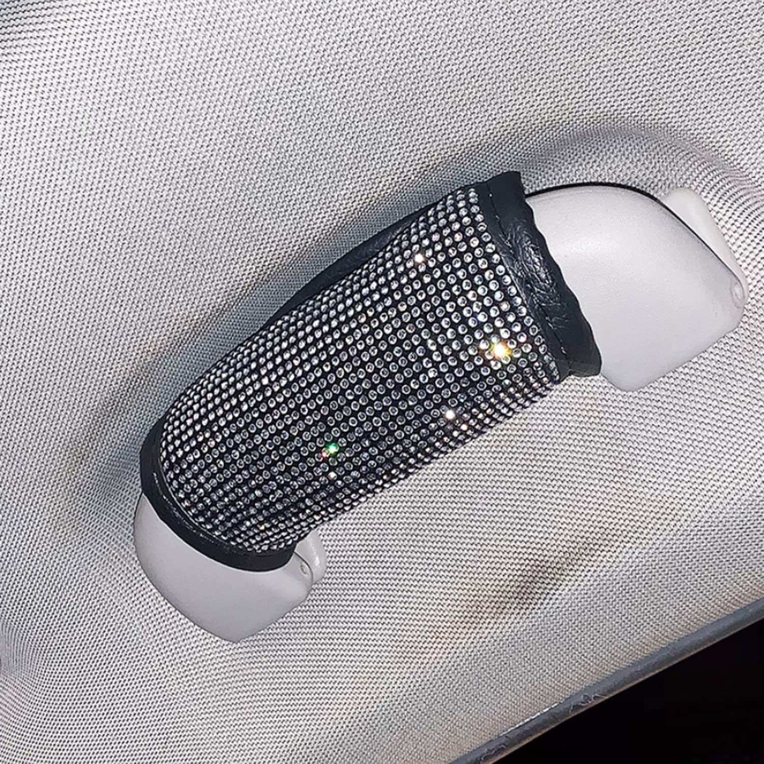 4 Pcs Crystal Diamond Car Door Handle Covers Bling Rhinestone Leather Handcraft Car Accessories Cover for Women Universal