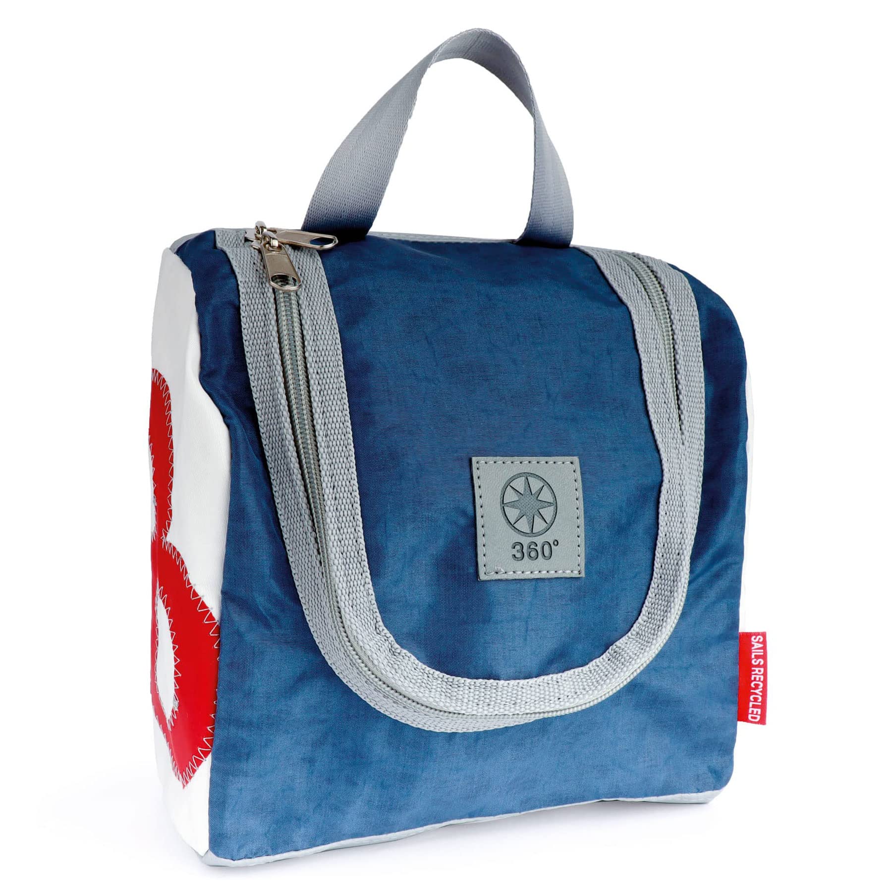 360° Kulturtasche Kulturbeutel Matrose XL weiß-blau Zahl rot