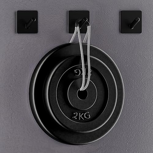 Miniatura 10 de SAYONEYES Ganchos autoadhesivos para toallas de baño, color negro mate, para montar en la puerta de baño, tiras fuertes de acero inoxidable SUS304