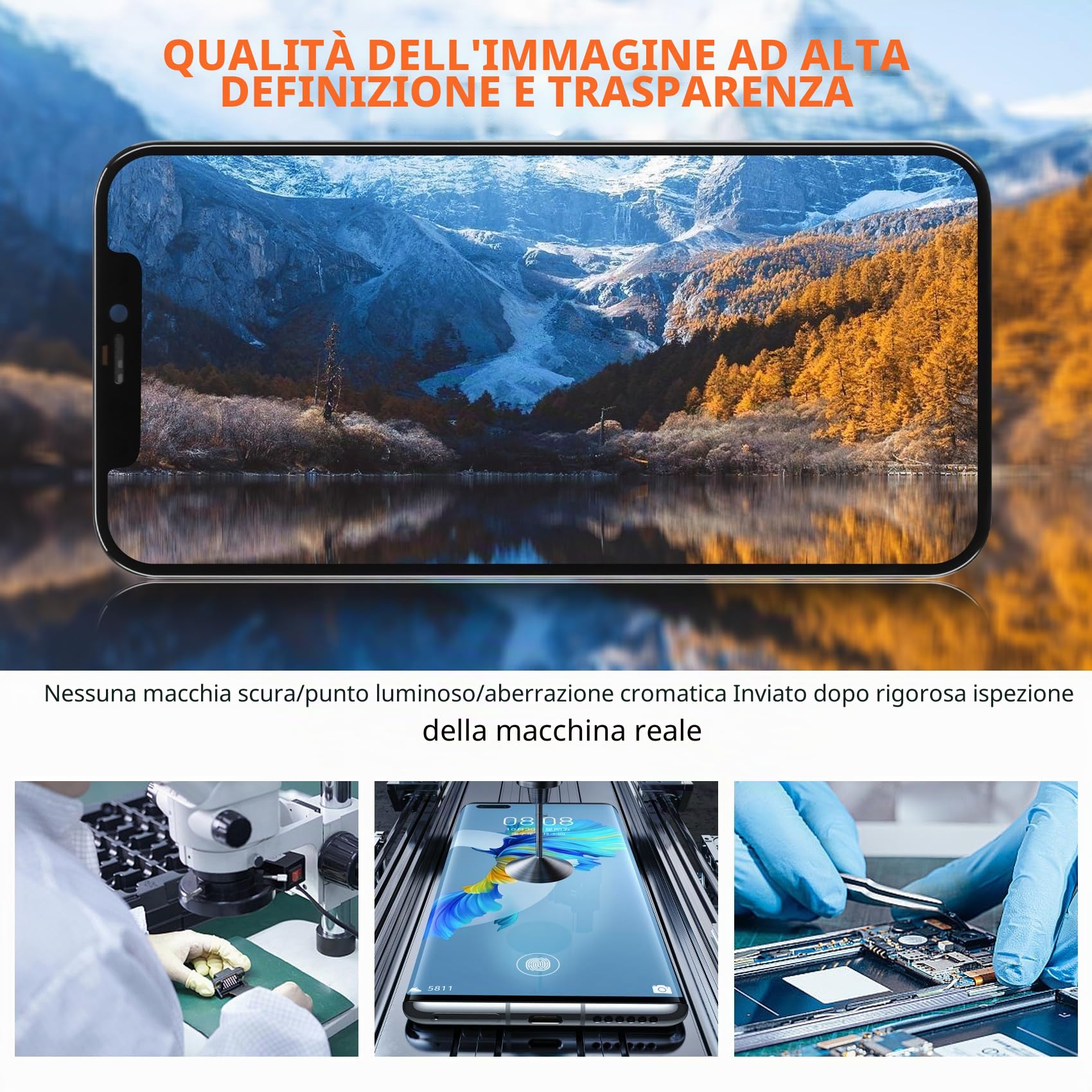 LCD Schermo per iPhone 12/12 PRO Touch Screen Digitizer Assemblaggio Completo, con Kit di Riparazione per iPhone 12/12 PRO Display LCD