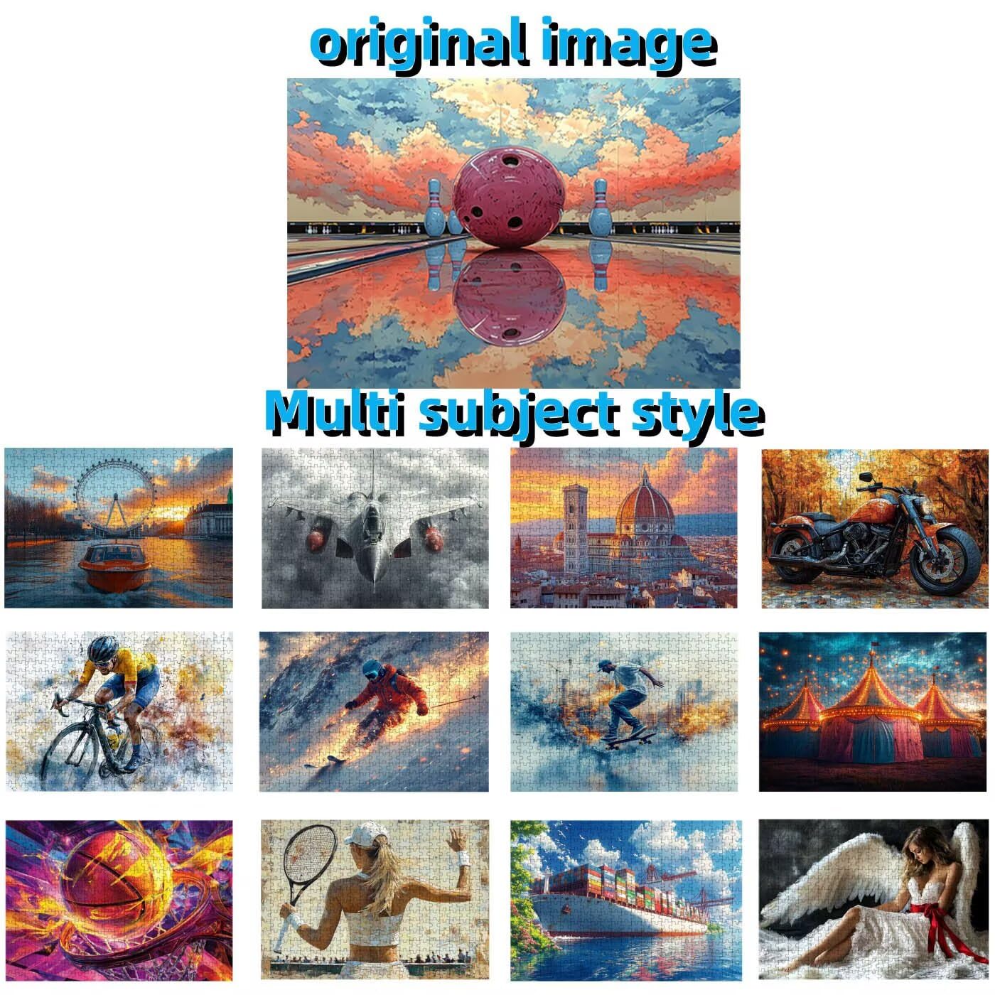 Puzzle 6000 Teile Erwachsene Bowling, Holzpuzzle Erwachsene Abstrakt, Klassische Puzzle 6000 Teile für die ganze Familie, Puzzles für Deko Wohnzimmer, Geschenke für Männer Frauen 180 x 105CM RXPT-1086