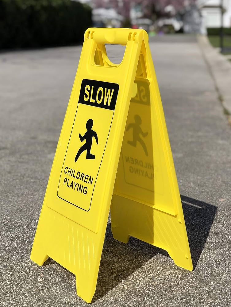 Children Playing Street, Road Yard, Driveway Warning Caution