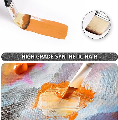 Miniatura 6 de Juego de 25 pinceles de pintura, pinceles de pintura acrílica, suministros de pintura, pinceles de acuarela, incluye plano ancho, plano, filbert,