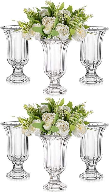 Glasseam 6 Pcs Embossed Flower Vase