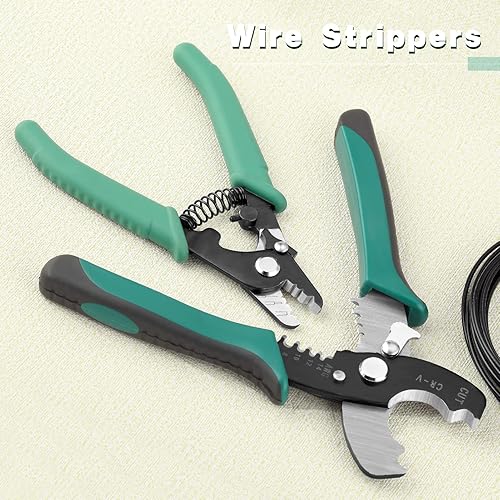 Miniatura 7 de Cortadores y pelacables de alambre, pelacables de precisión Awg, herramienta pelacables eléctrica resistente, negro, acero al cromo vanadio CR-V