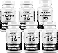 Kit 6 unidades Vitamina B12 Metilcobalamina 550mg 9,94mgc | Provitalli | Alta Absorção e Biodisponibilidade | Suporte para Energia, Foco e Sistema Imunológico | 90 Pastilhas Mastigáveis | Sabor Morango