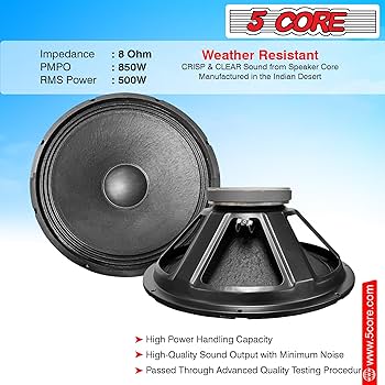 Amazon | 5コア 18インチ フルレンジ交換用スピーカー プロ