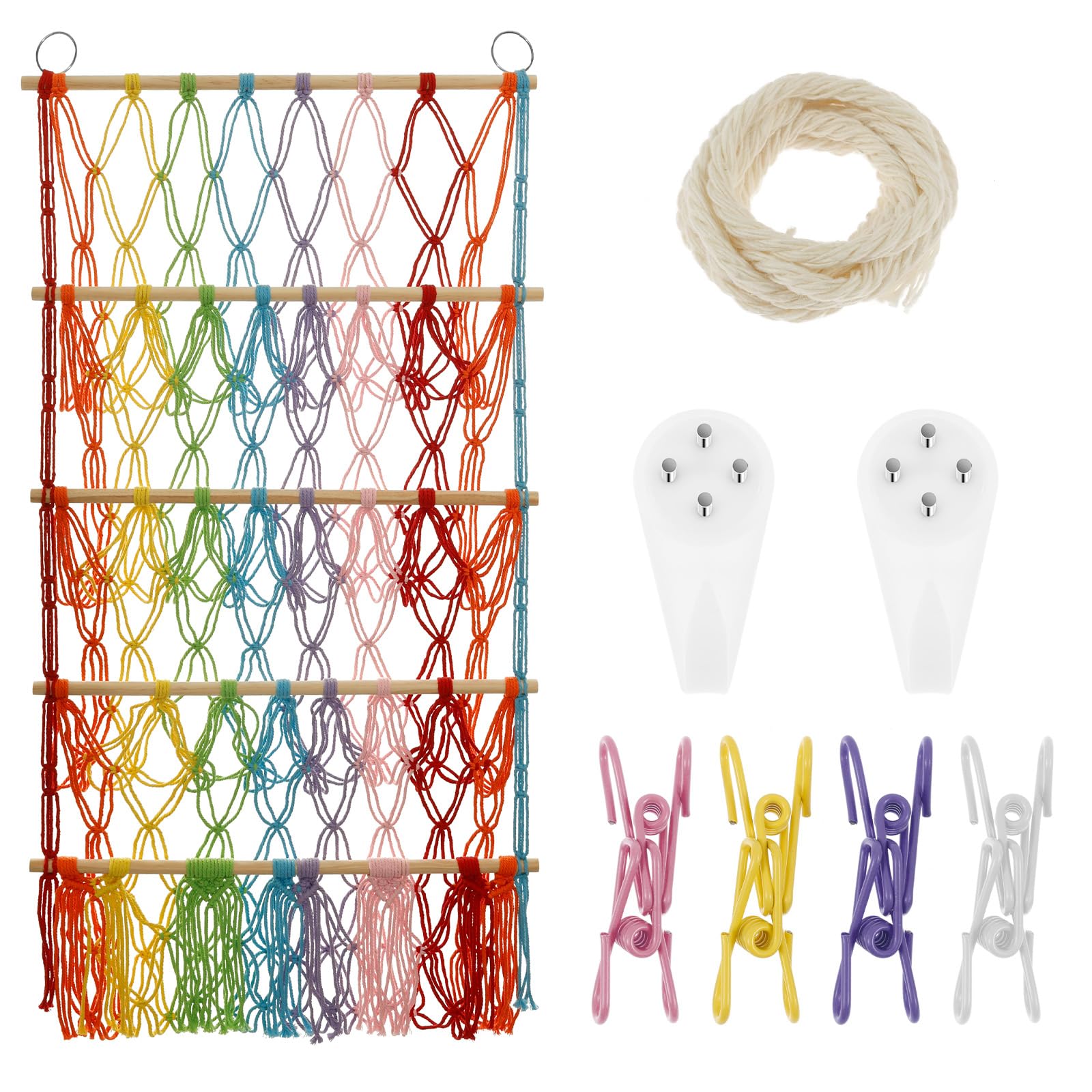 ZJRDYYK 4 Layers Stuffed Animal Net Hammock, Stuffed Animals Holder Hanging, Toy Storage Net Hammock for Flat Wall, Soft Toy Organizers and Storage (Color)