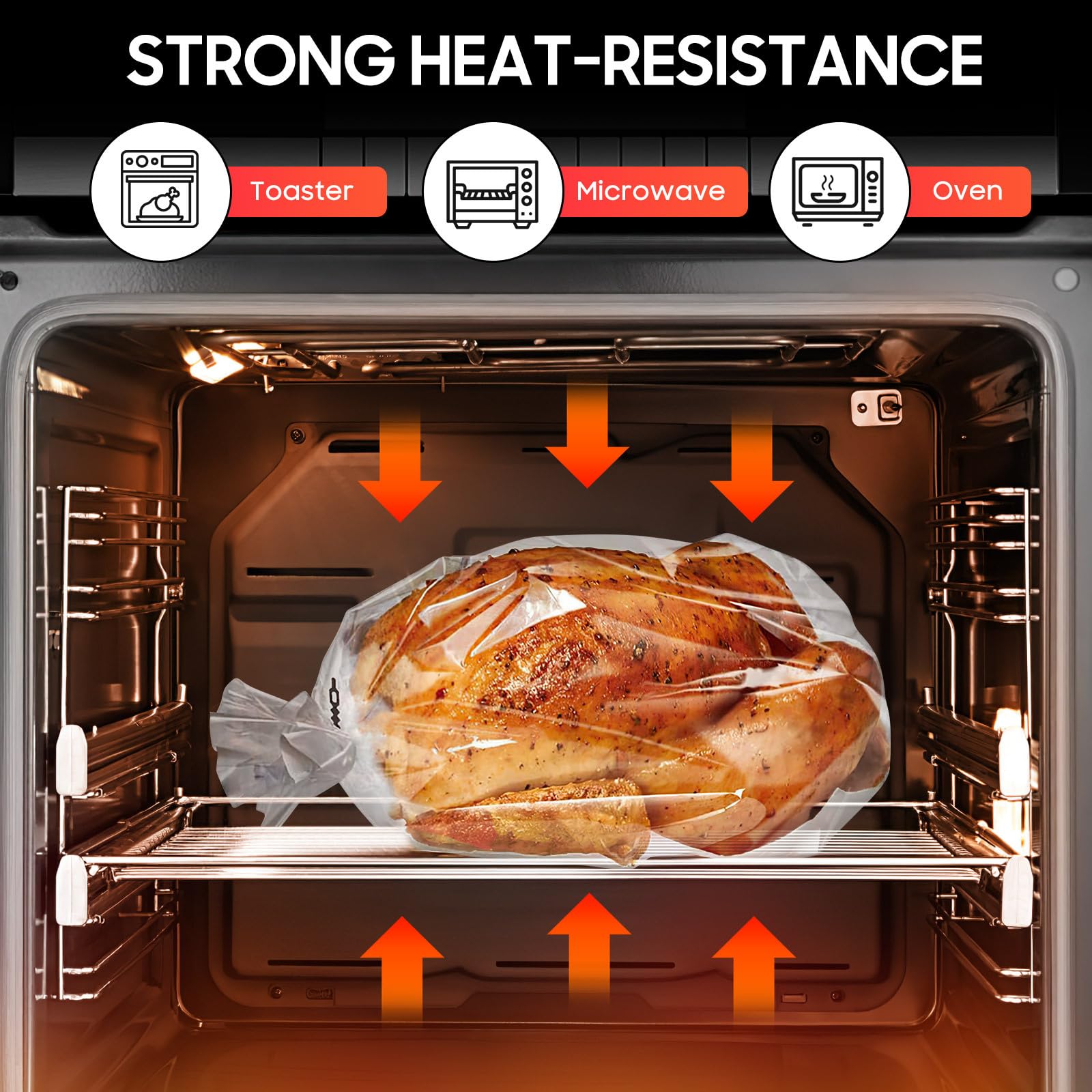 Holibanna 50 Bolsas para Horno de Pavo para Asar Cocinar para Hornear Bolsas para Asar Horno Microondas Bolsa para Cocinar para Carne Pollo Pescado Verduras
