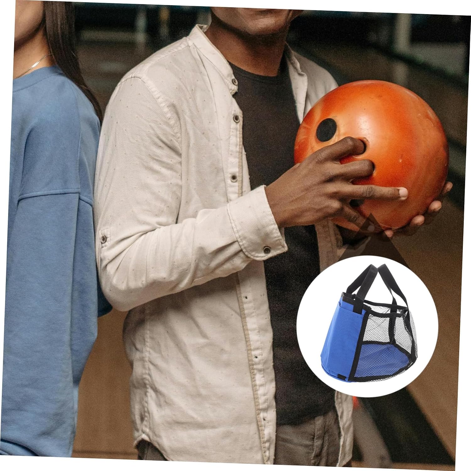 Single Ball Bowling Bag for Men Spacious Sports Carrier with Ergonomic Handle Mesh Design for Easy Transport and Storage Stylish Tote for Bowling Enthusiasts