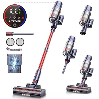 INTETURE Cordless Vacuum Cleaner, 600W 50Kpa 65Mins Vacuum Cleaners for Home, Self-Standing Stick Vacuum with Touch Screen & Wall Charging Station for Hard Floor Carpet Pet - Amazon product rated Grade A