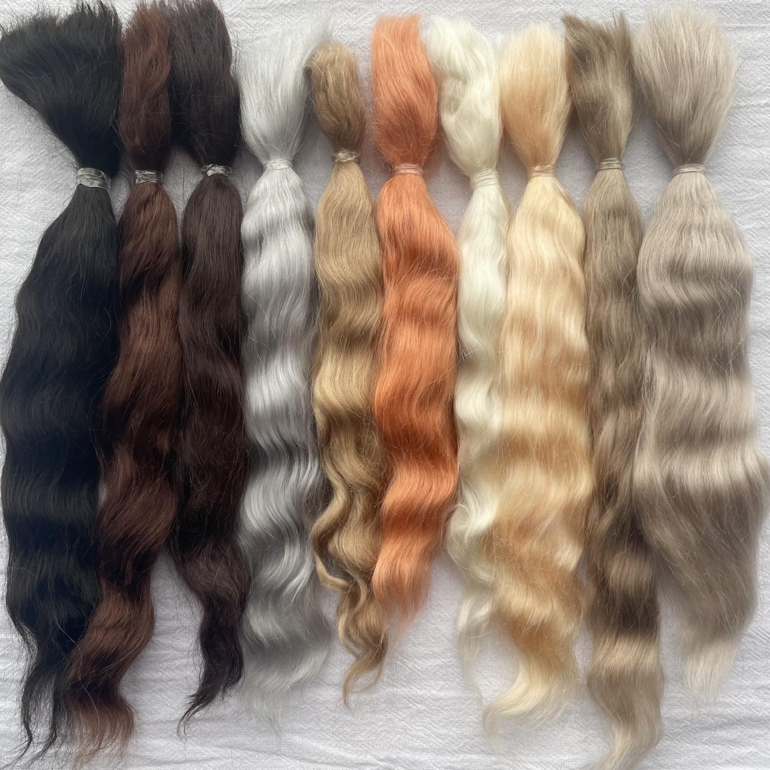Generic Mohair for Making Doll Wig,Curly Hair Mohair DIY for Doll Hair Handmade Replacement Wig,DIY Craft Materials (A1-10g)