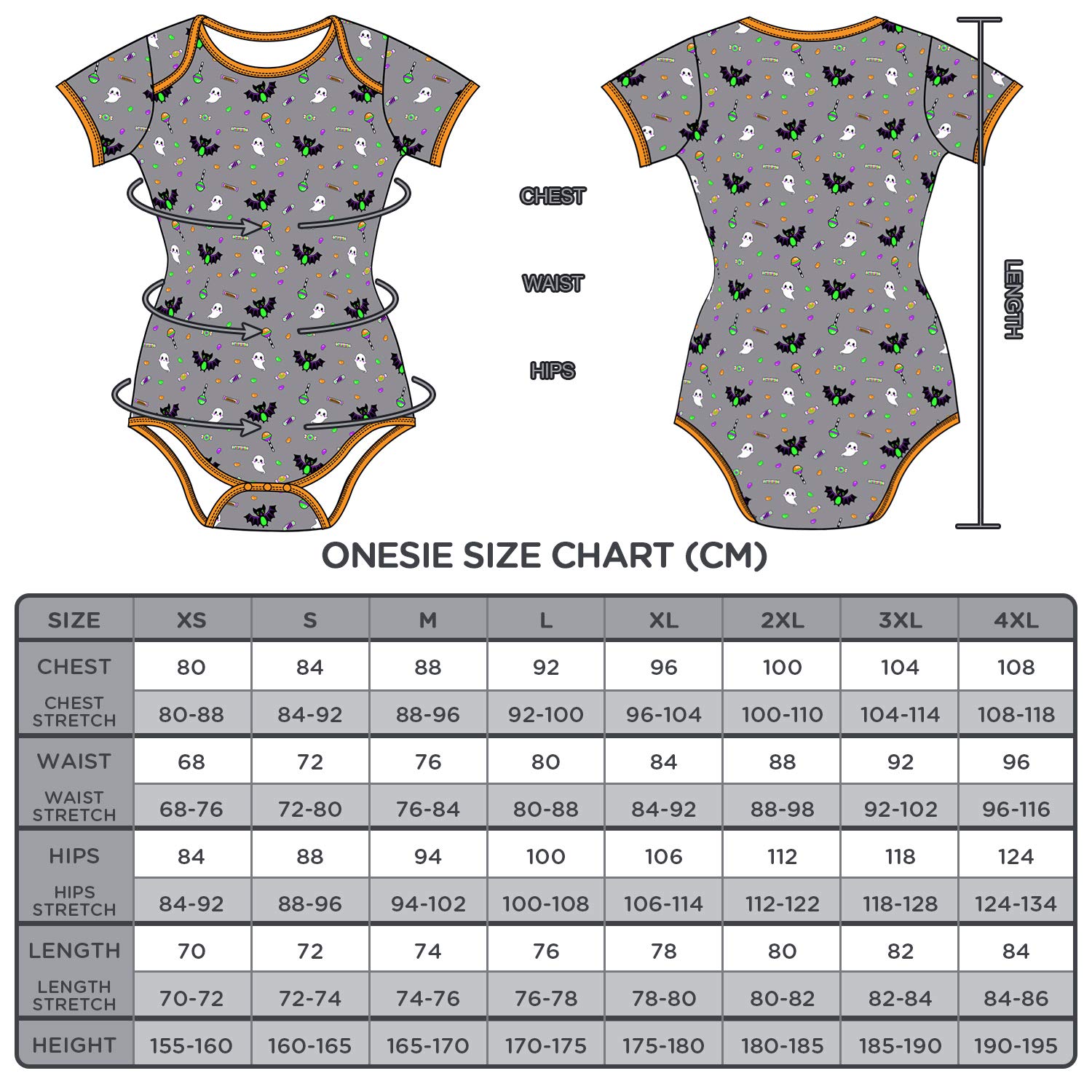 LittleForBig Bawełniany śpioszki Onesie Piżama Bodysuit-Sugar Bat L
