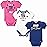 NFL New York Giants 3 Pack Ruffle Sleeve Team Bodysuit, blue/white/pink New York Giants, 3-6 Months