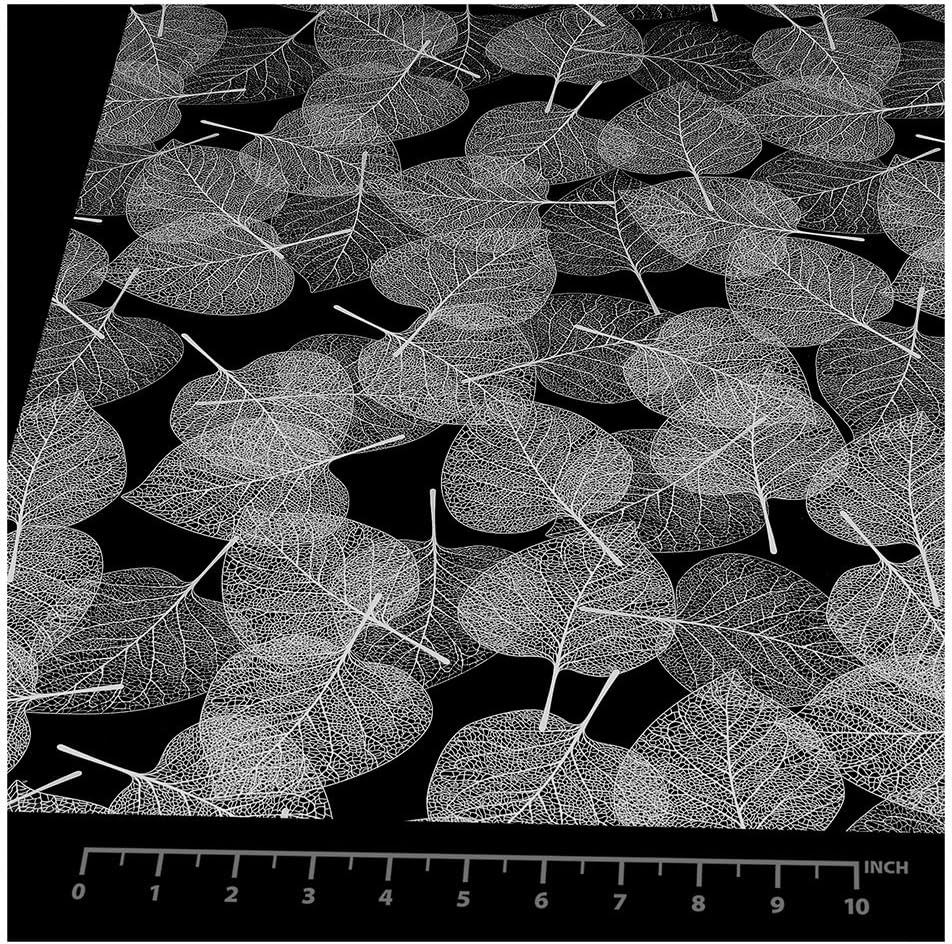 BDF 4WHLV Decorative Window Film White Leaves - 48in X 7ft