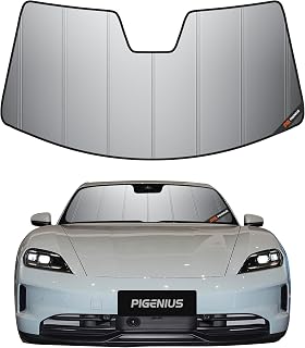 Pigenius Windshield Sun Shade for Porsche Tay-can,2020-2026,Thick Front Windshield Sun Shade,6 Layers Sun Shield,Accordion Fold