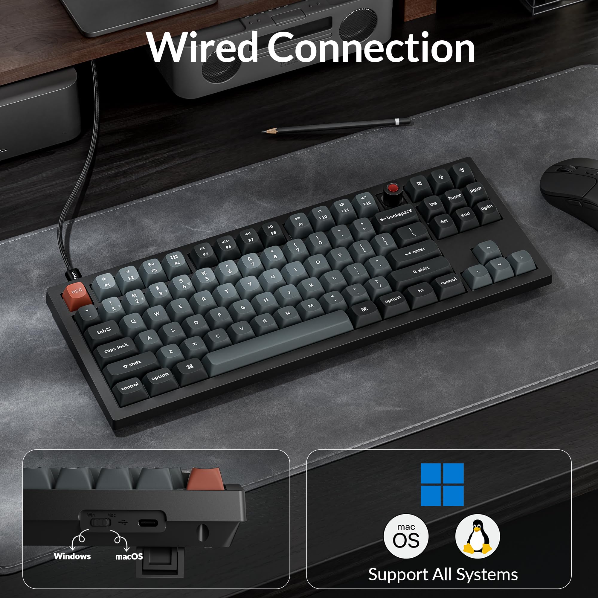 Amazon | Keychron V3 8K TKL 有線メカニカルキーボード 8000Hz