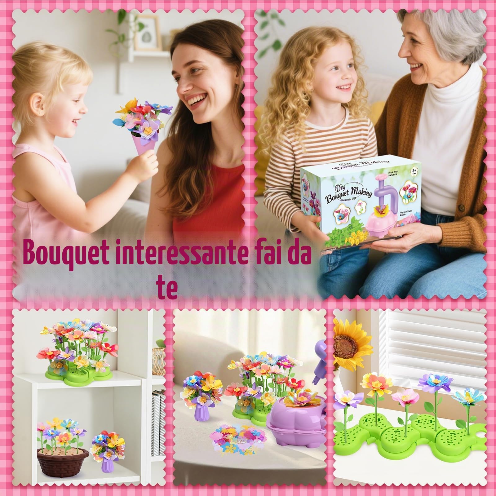 Sumsoltic Giochi Bimba 4 5 6 Anni Macchina per Goffratura Set di Artigianato per Bambini Kit per Fiori Pressati Giocattoli Creativi Regalo Bambina 4 5 6 7 8 9 10 Anni