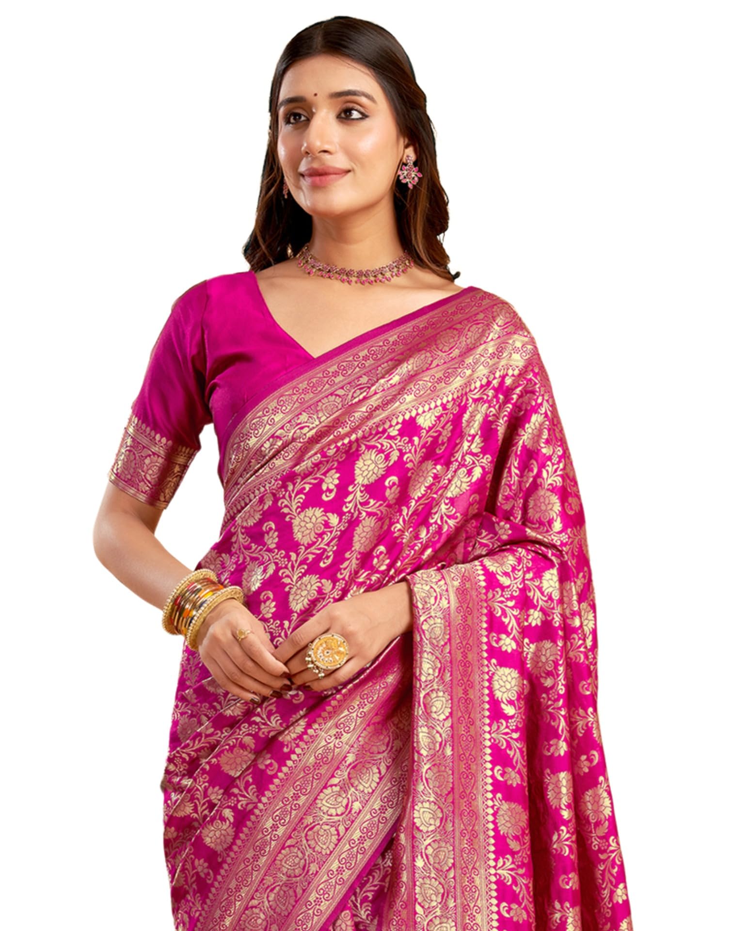 siril Women's Banarasi Silk Saree Pure Silk Saree With Unstitched Blouse Piece-picture-11