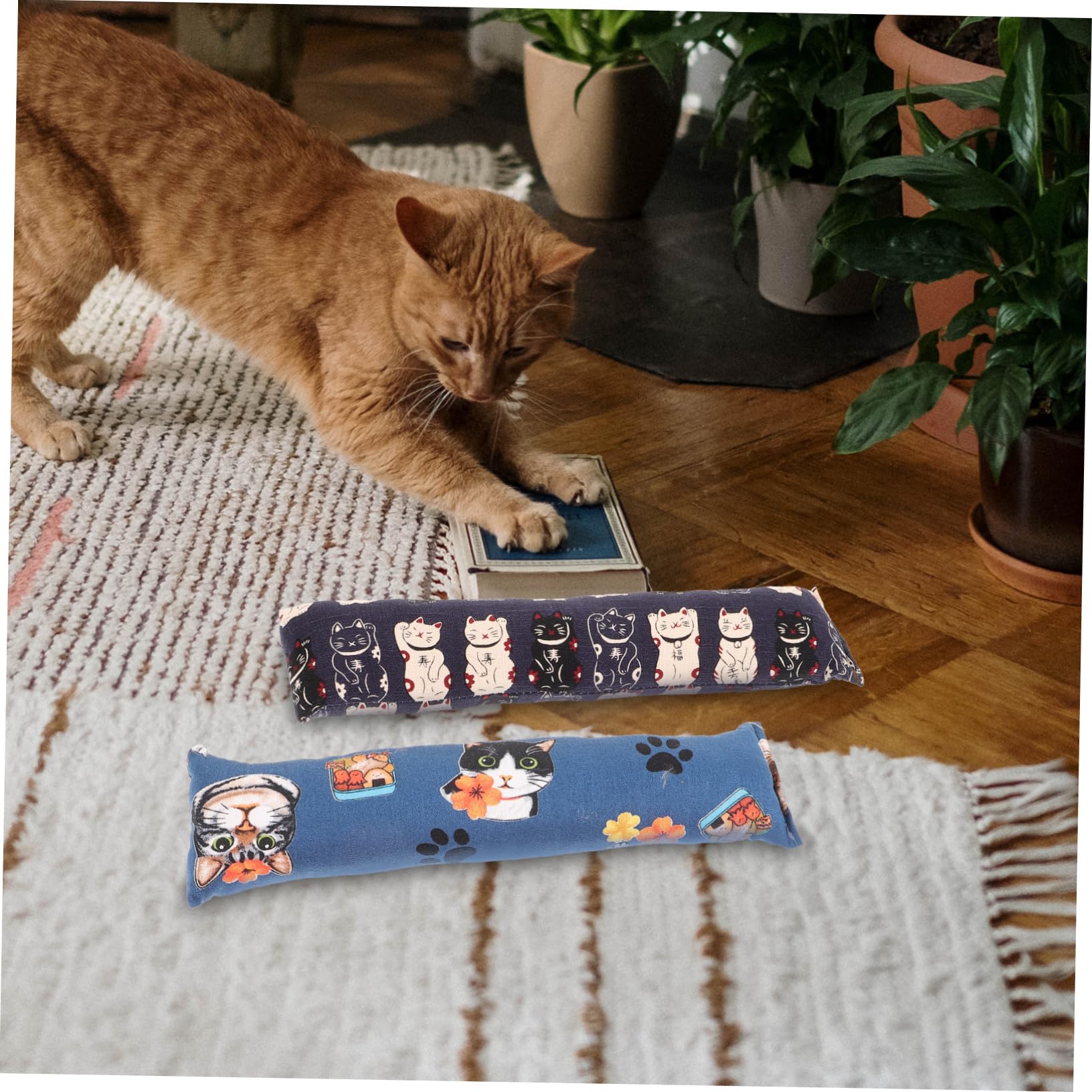 Happyyami 9pièces Jouets Coussin De Cataire pour Chats Jouets Interactifs De Morsure Jeu pour Chats Intérieur Motifs Aléatoires