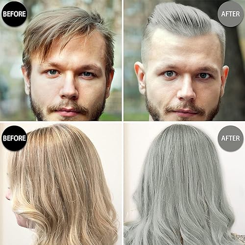 Miniatura 4 de Fvquhvo Champú 3 en 1, champú instantáneo de color gris plateado para hombres y mujeres, el tinte para el cabello funciona en minutos, champú de