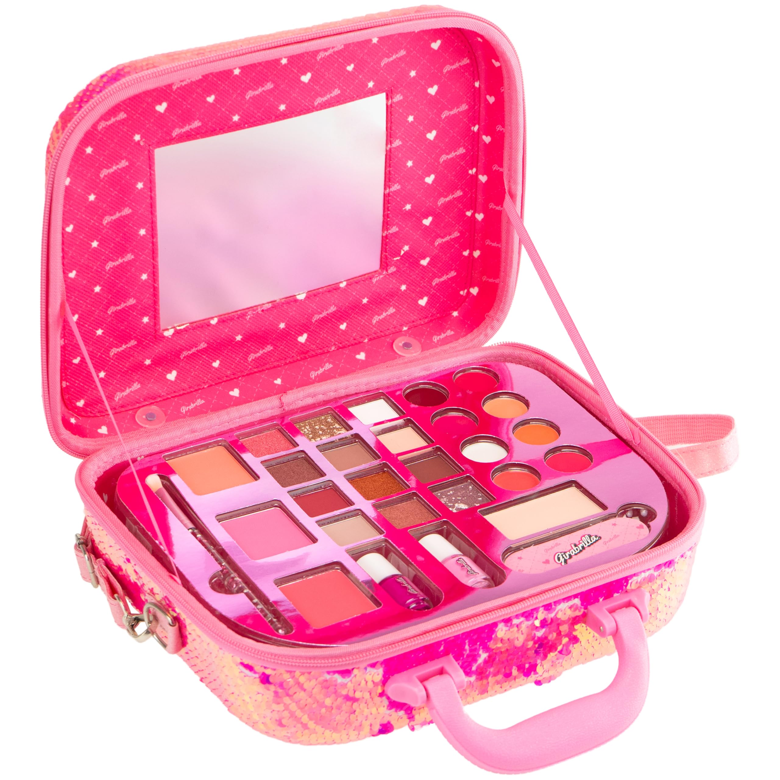 Nice Group - Girabrilla Make Up Case, Valigetta trucchi 02550G - BIANCA con Nuvole ROSA