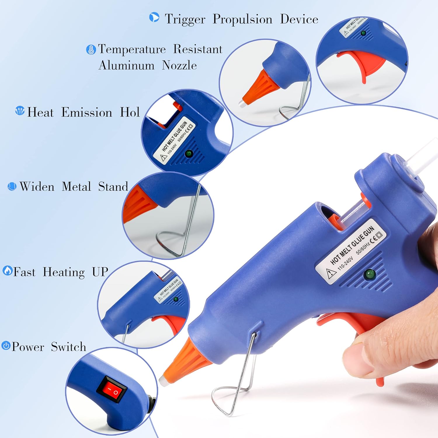 Hot Glue Gun Glue Gun with 30 Glue Sticks, Craft Glue Gun, Removable Glue Gun，Glue Gun Mini, Hot Glue Gun with Glue Sticks for DIY Small Craft Projects and Home Quick Repairs (Blue) : Arts, Crafts & Sewing