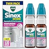 Vicks Sinex Severe Nasal Spray, Moisturizing Ultra Fine Mist with Aloe, Decongestant Medicine, Relief from Stuffy Nose Due to Cold or Allergy, Nasal Congestion & Sinus Pressure Relief, 265 Sprays x 2